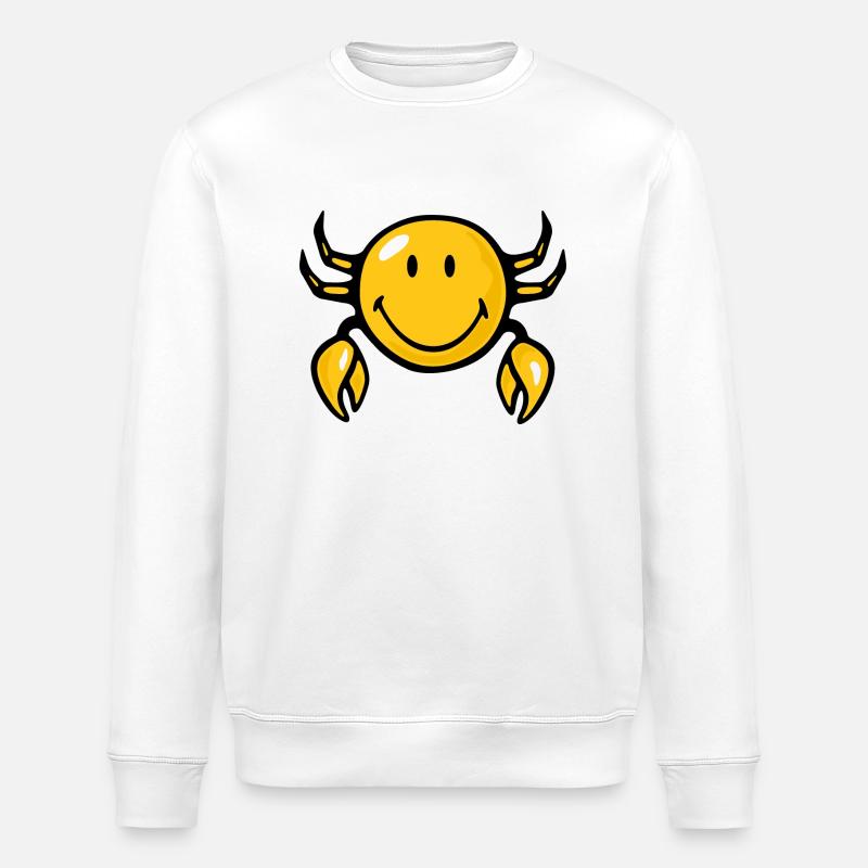 Smiley Crab - Stanley/Stella Unisex Bio-Sweatshirt ROLLER - Weiß