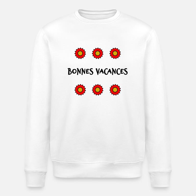 VACANCES. VIVE LES VACANCES. VACANCES. - Sweat bio ROLLER Stanley/Stella Unisexe - blanc