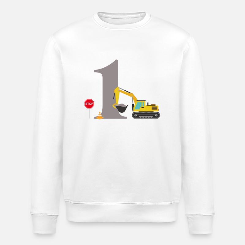 1e anniversaire pelleteuse - Sweat bio ROLLER Stanley/Stella Unisexe - blanc