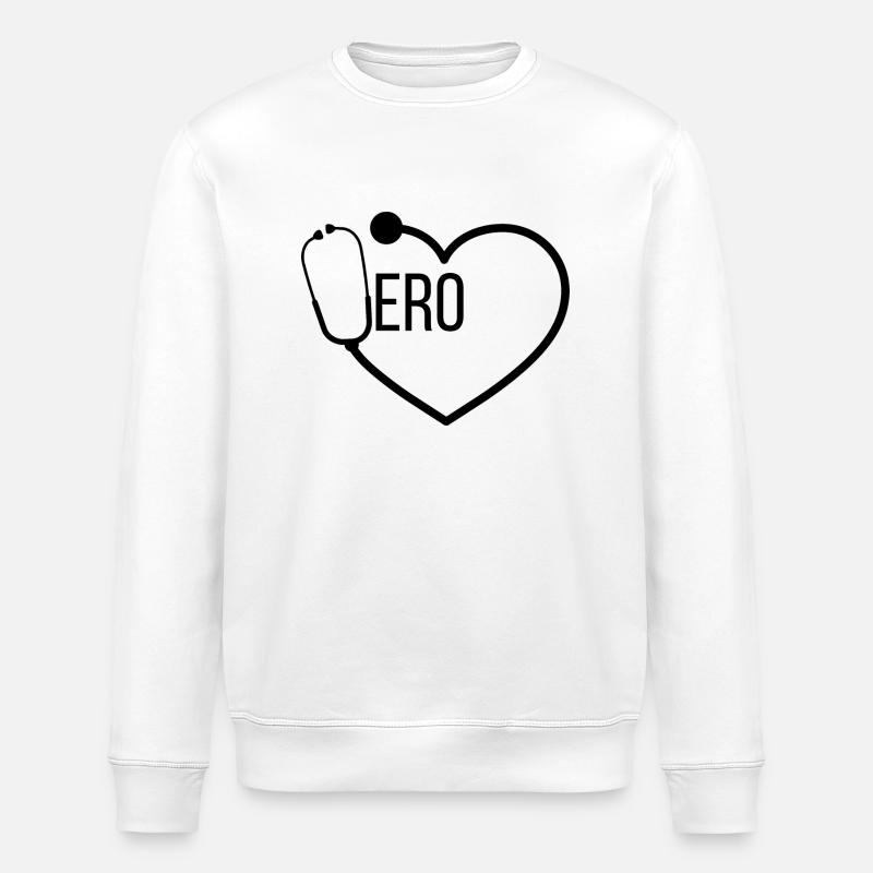 héro médecin stéthoscope - Sweat bio ROLLER Stanley/Stella Unisexe - blanc