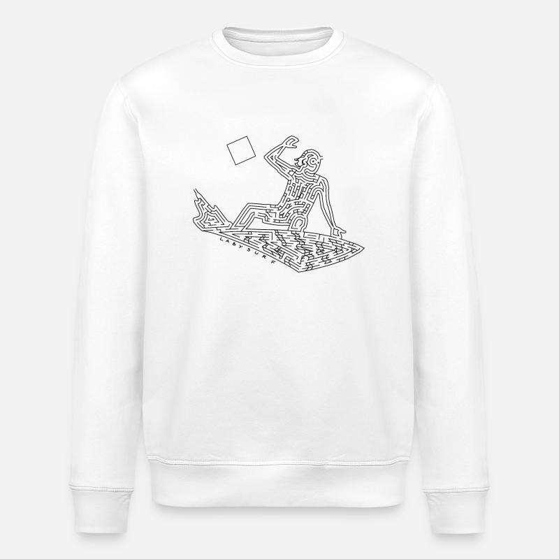 Labyrinthe Surfeur (version noire) - Sweat bio ROLLER Stanley/Stella Unisexe - blanc