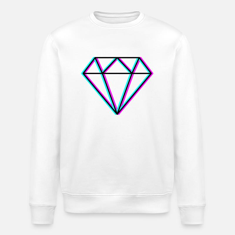 Diamant - Neonfarben Design - Stanley/Stella Unisex Bio-Sweatshirt ROLLER - Weiß