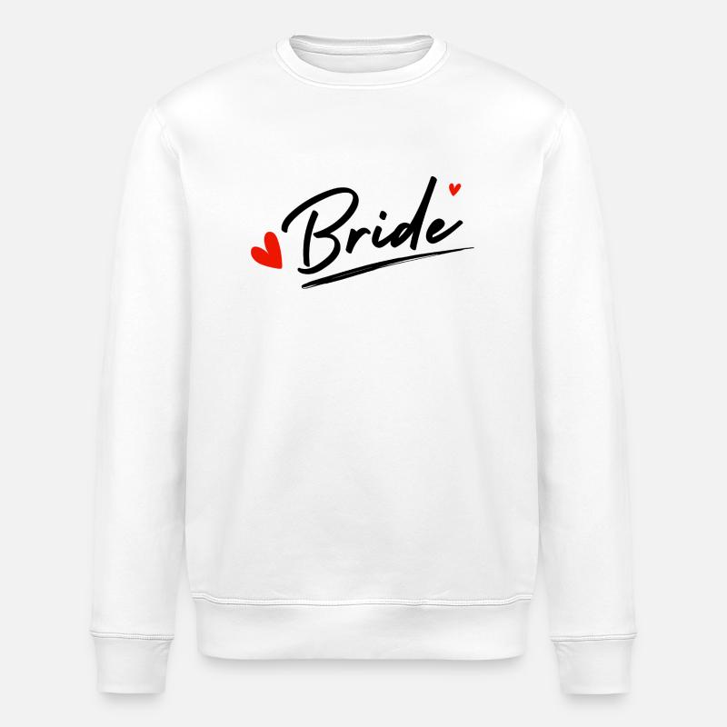 Brautherzen - Brautgeschenk - Stanley/Stella Unisex Bio-Sweatshirt ROLLER - Weiß