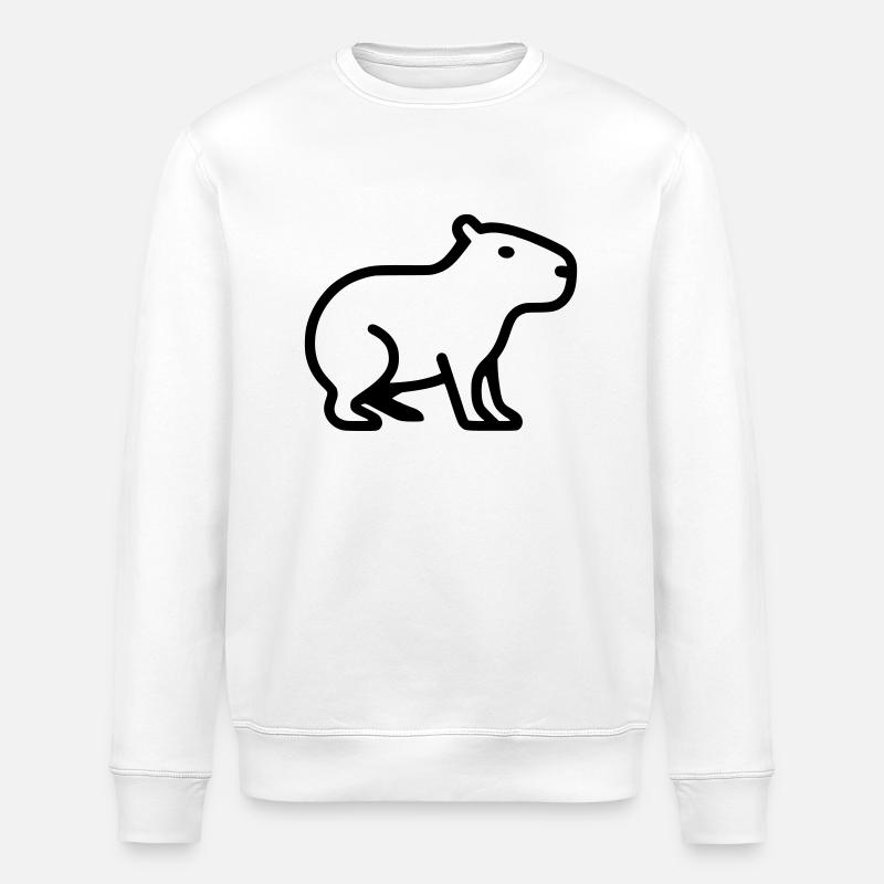 Capybara Minimalistisch Logo - Stanley/Stella Unisex Bio-Sweatshirt ROLLER - Weiß