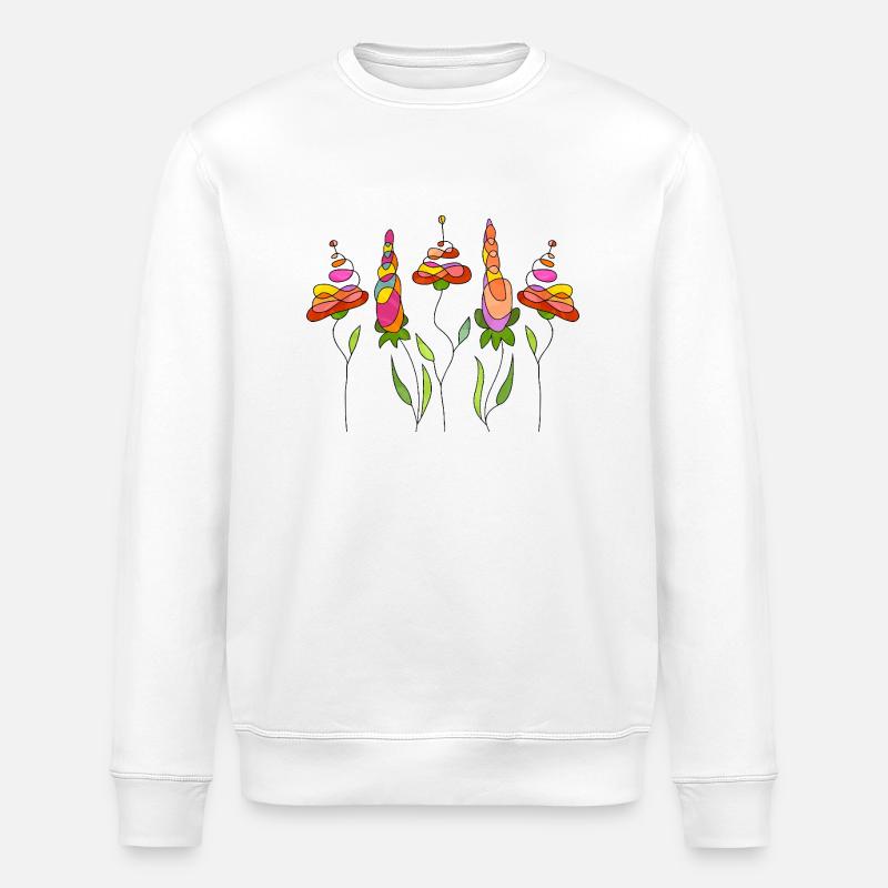 Blumen - Stanley/Stella Unisex Bio-Sweatshirt ROLLER - Weiß