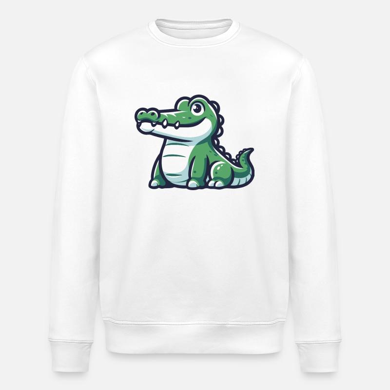 Crocodile amical d’une aventure tropicale - Sweat bio ROLLER Stanley/Stella Unisexe - blanc
