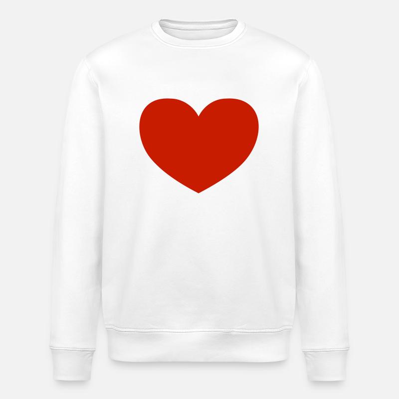 Schlichtes Herz / plain heart (1c) - Stanley/Stella Unisex Bio-Sweatshirt ROLLER - Weiß