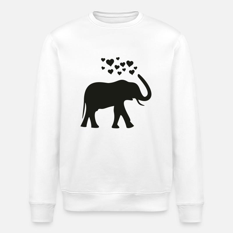 herzefant1 - Stanley/Stella ROLLER Unisex Organic Sweatshirt - white