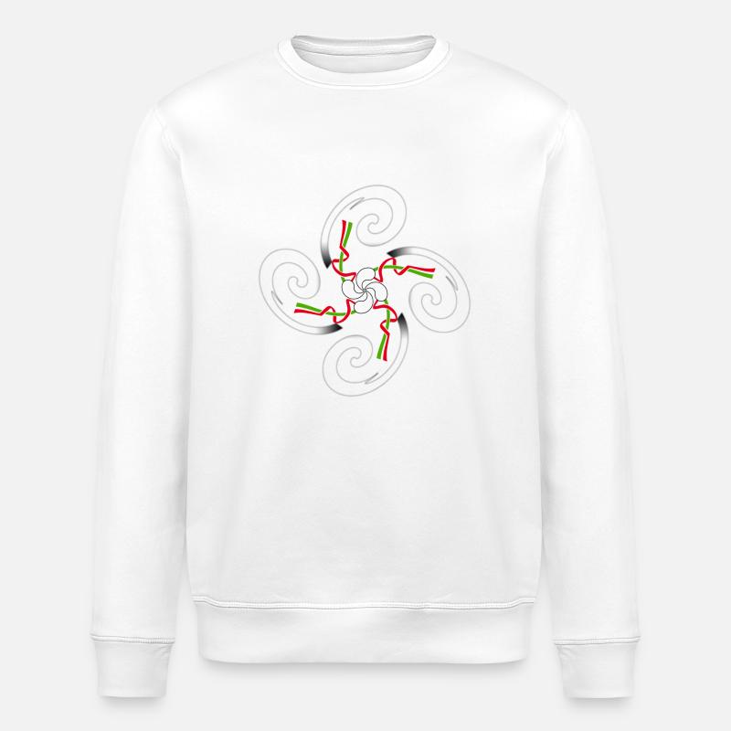 Croix Basque design - Stanley/Stella ROLLER Unisex Organic Sweatshirt - white