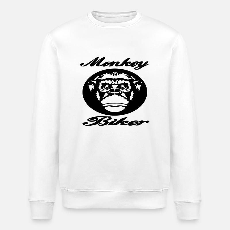 Monkey Biker - Stanley/Stella ROLLER Unisex Organic Sweatshirt - white