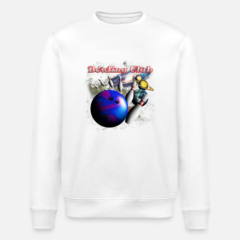 bowling_space_a - Stanley/Stella ROLLER Unisex Organic Sweatshirt - white