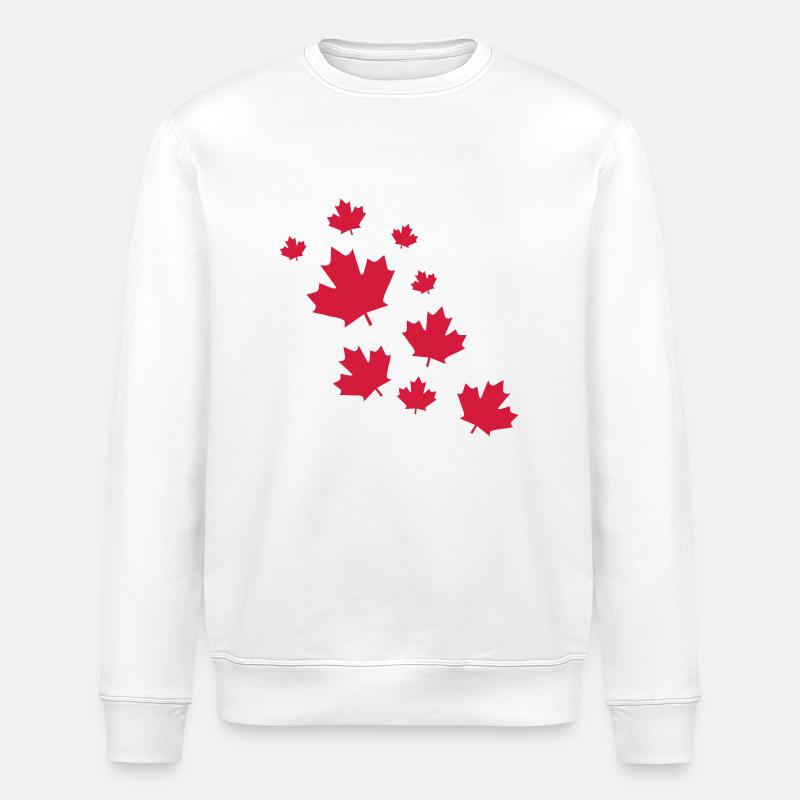 Canada Maple Leave Rain - Stanley/Stella ROLLER Unisex Organic Sweatshirt - white