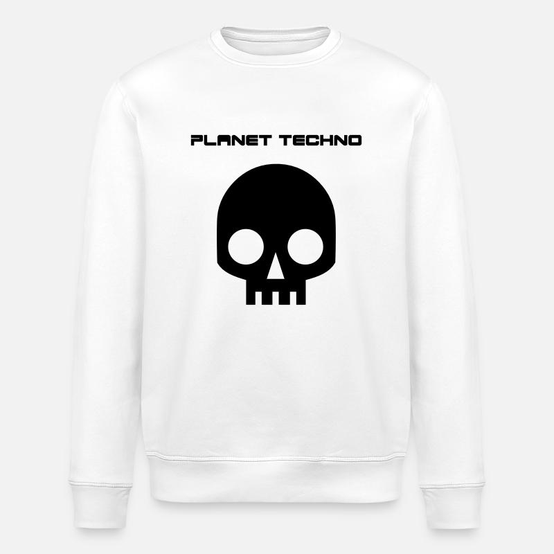 Planet Techno Tee001 - Stanley/Stella ROLLER Unisex Organic Sweatshirt - white
