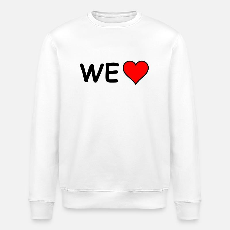 We Love (Comic Sans) - Stanley/Stella Unisex Bio-Sweatshirt ROLLER - Weiß