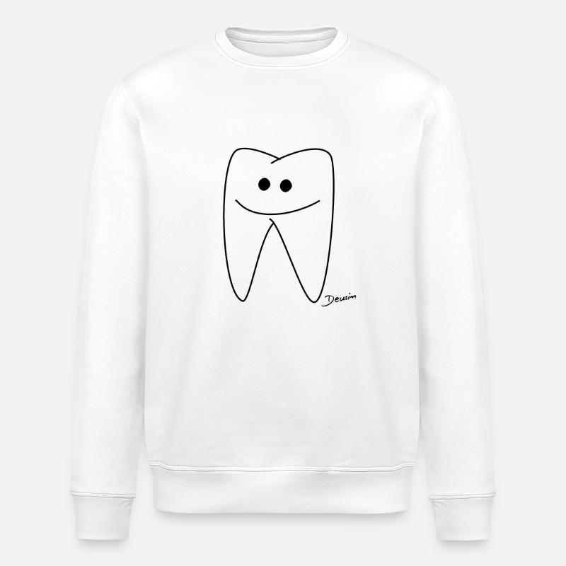 Deusin Lachzahn - Stanley/Stella Unisex Bio-Sweatshirt ROLLER - Weiß