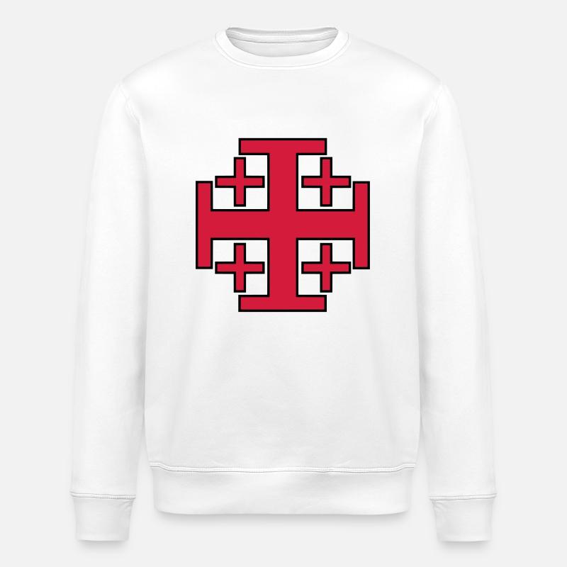 Tempelritter Kreuzfahrer - Stanley/Stella Unisex Bio-Sweatshirt ROLLER - Weiß