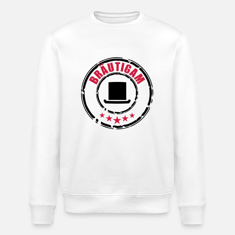 Bräutigam Stempel - Stanley/Stella Unisex Bio-Sweatshirt ROLLER - Weiß