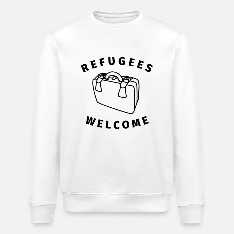 refugees welcome - Sweat bio ROLLER Stanley/Stella Unisexe - blanc