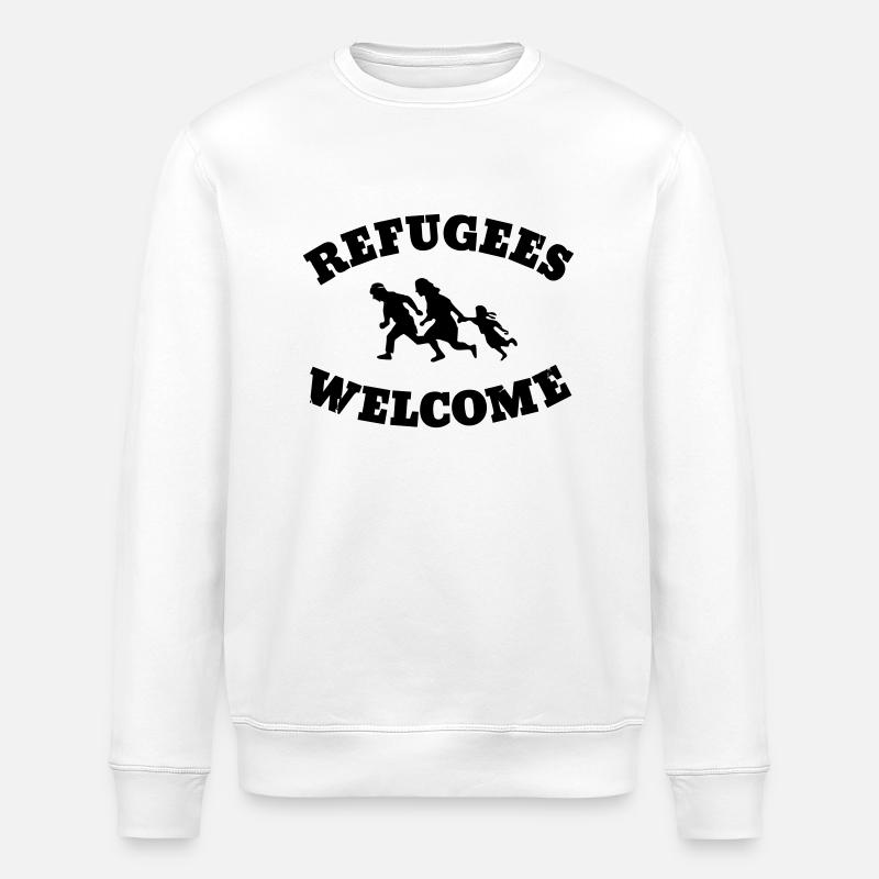 Refugees Welcome - Sweat bio ROLLER Stanley/Stella Unisexe - blanc