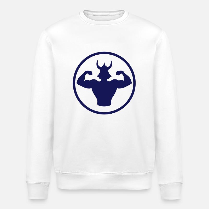 wikinger_bodybuilder_1 - Stanley/Stella Unisex Bio-Sweatshirt ROLLER - Weiß