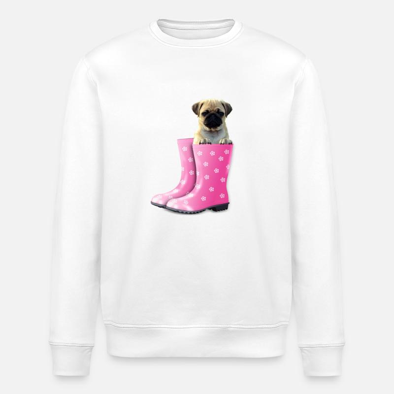 Mops - Stanley/Stella Unisex Bio-Sweatshirt ROLLER - Weiß
