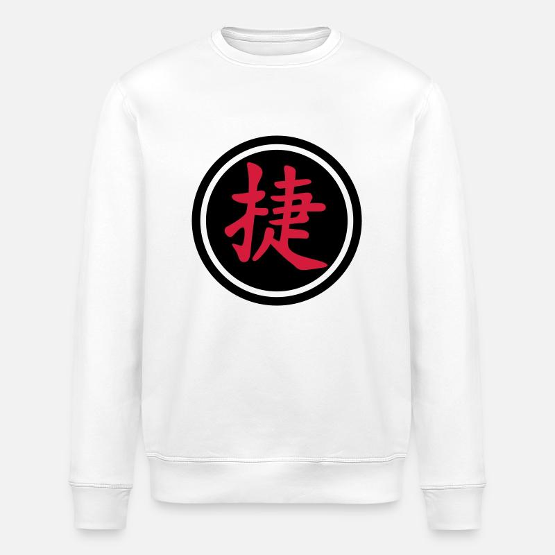 chinese_sign_victory_b_2c - Stanley/Stella Unisex Bio-Sweatshirt ROLLER - Weiß