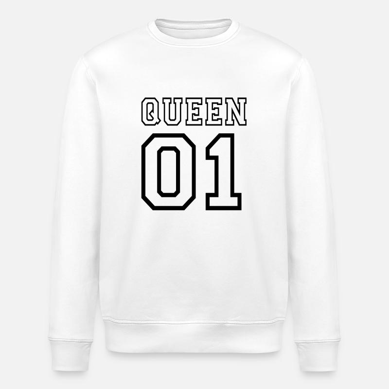 quePARTNERSHIRT - Queen 01 - Stanley/Stella Unisex Bio-Sweatshirt ROLLER - Weiß