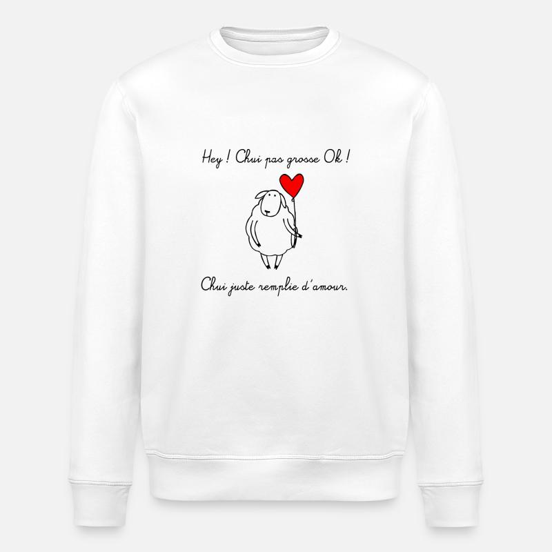 Chui pas grosse ! - Sweat bio ROLLER Stanley/Stella Unisexe - blanc