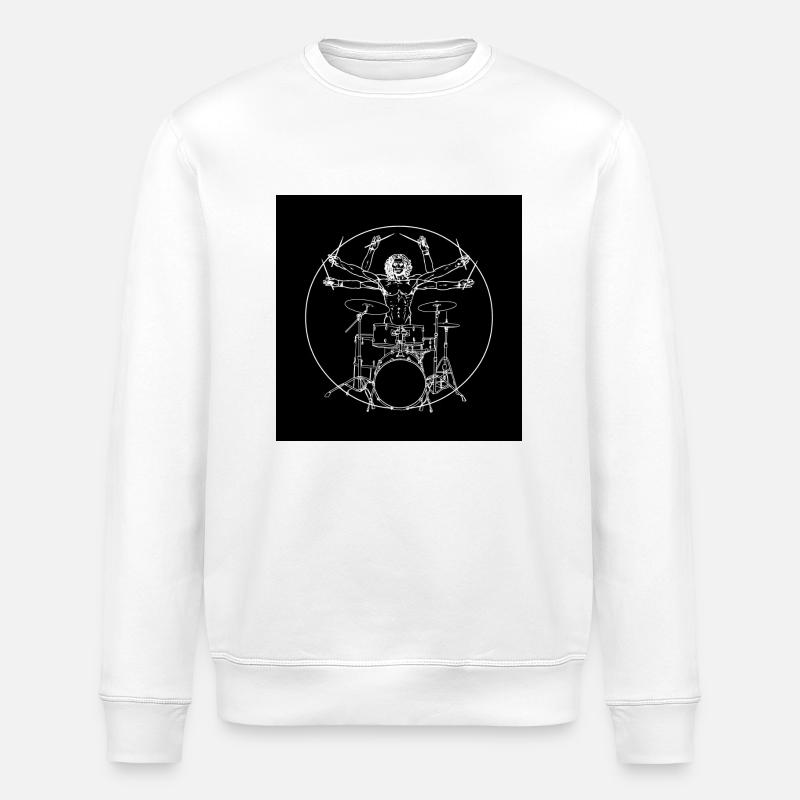 Da Vinci Rocks drums (2) - Sweat bio ROLLER Stanley/Stella Unisexe - blanc