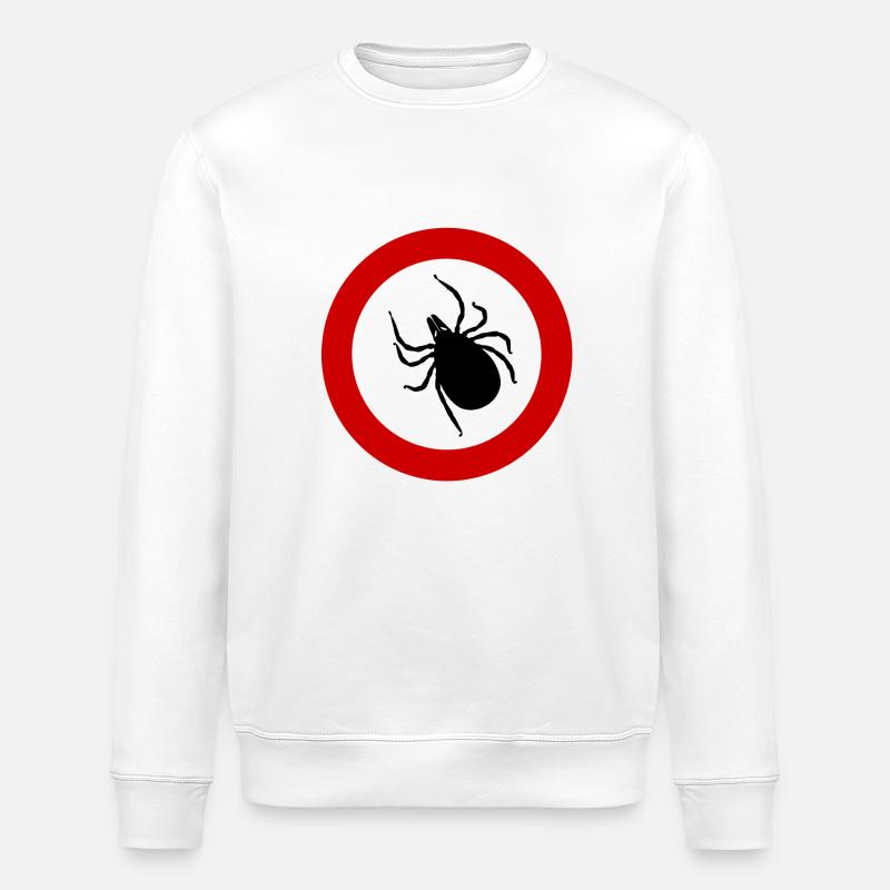 Caution tick / ticks / Punk / Punk / parasite - Stanley/Stella ROLLER Unisex Organic Sweatshirt - white