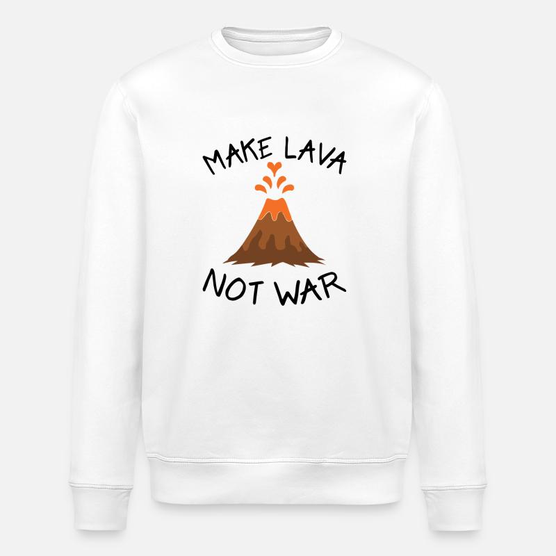 make lava not war - Stanley/Stella ROLLER Unisex Organic Sweatshirt - white
