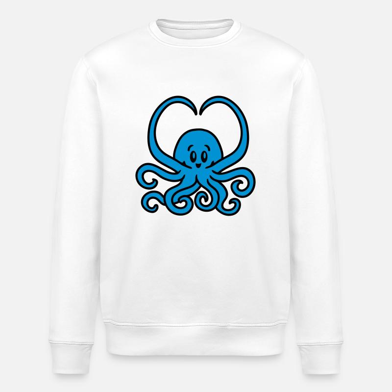 Coeur Squid - Sweat bio ROLLER Stanley/Stella Unisexe - blanc