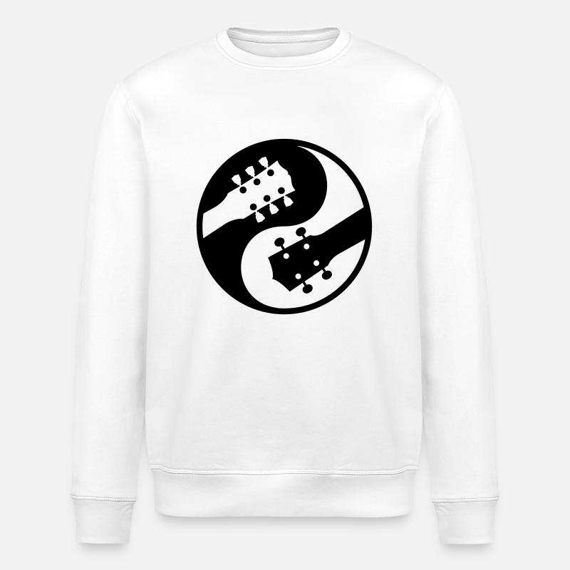 E-Gitarre Ukulele vs yinyang - Stanley/Stella Unisex Bio-Sweatshirt ROLLER - Weiß
