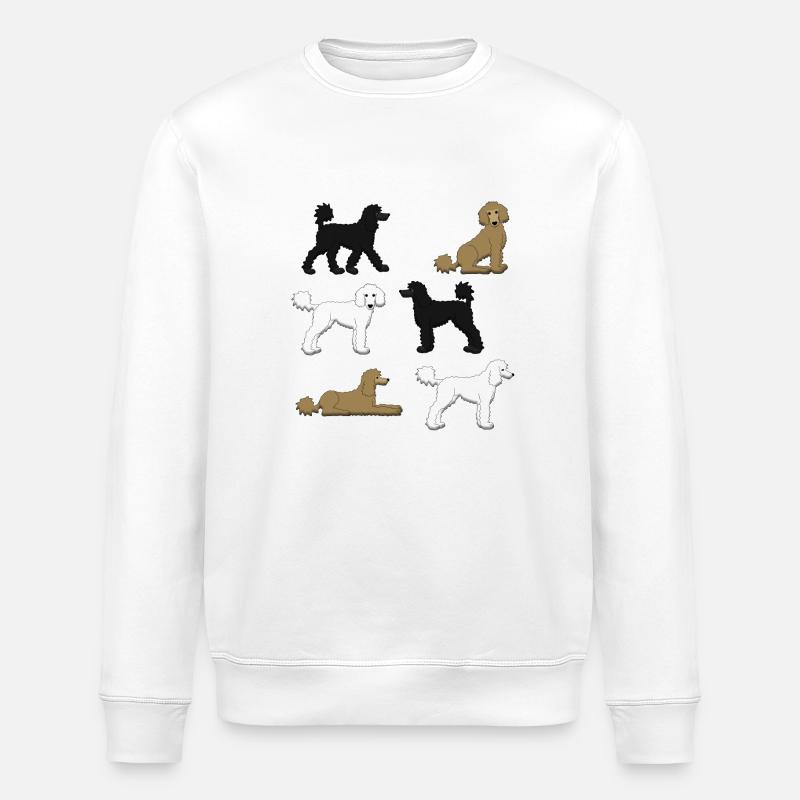 Poodle selection - Stanley/Stella ROLLER Unisex Organic Sweatshirt - white
