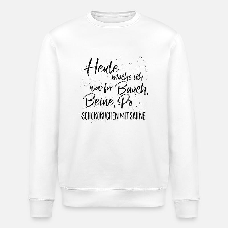 schokokuchen mit sahne - Stanley/Stella Unisex Bio-Sweatshirt ROLLER - Weiß