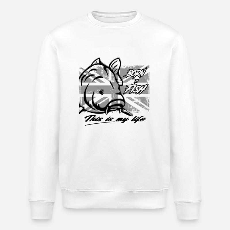 born-to-fish-carp - Sweat bio ROLLER Stanley/Stella Unisexe - blanc