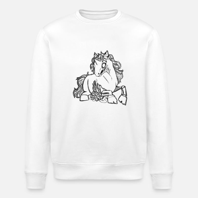 Zombi White Pony - Sweat bio ROLLER Stanley/Stella Unisexe - blanc
