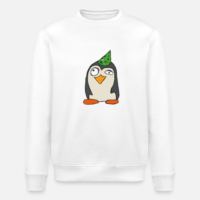 Party Pinguin Einhorn - Stanley/Stella Unisex Bio-Sweatshirt ROLLER - Weiß