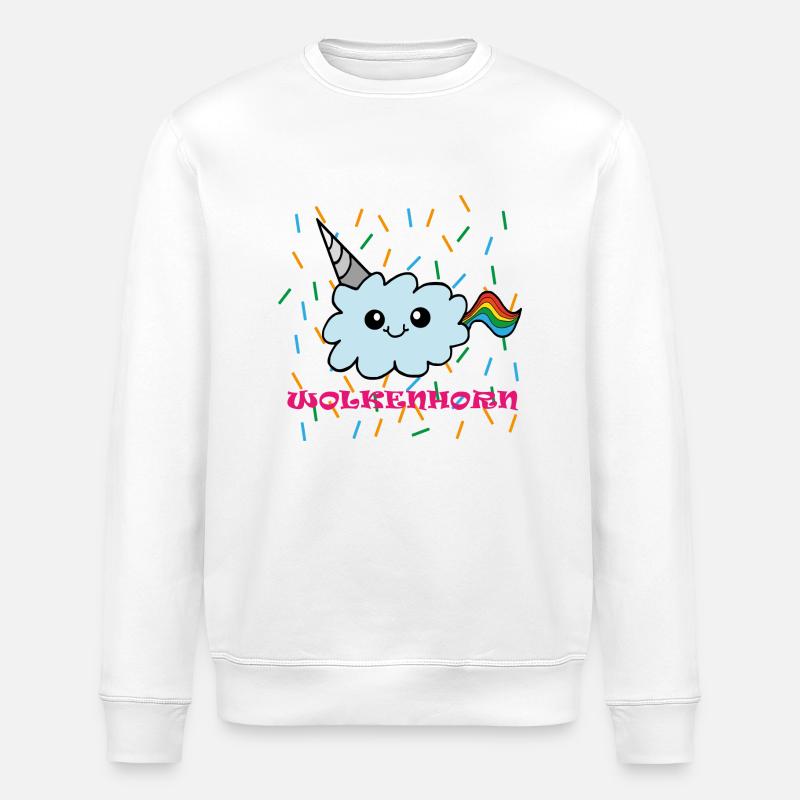 nuages Corne - Sweat bio ROLLER Stanley/Stella Unisexe - blanc