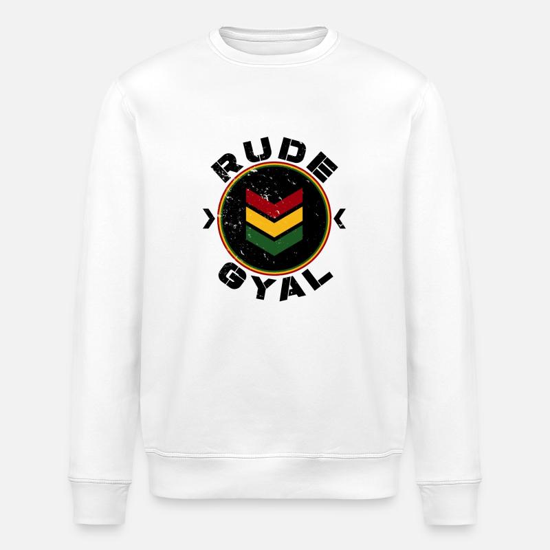 Rude Gyal black distressed - Stanley/Stella Unisex Bio-Sweatshirt ROLLER - Weiß