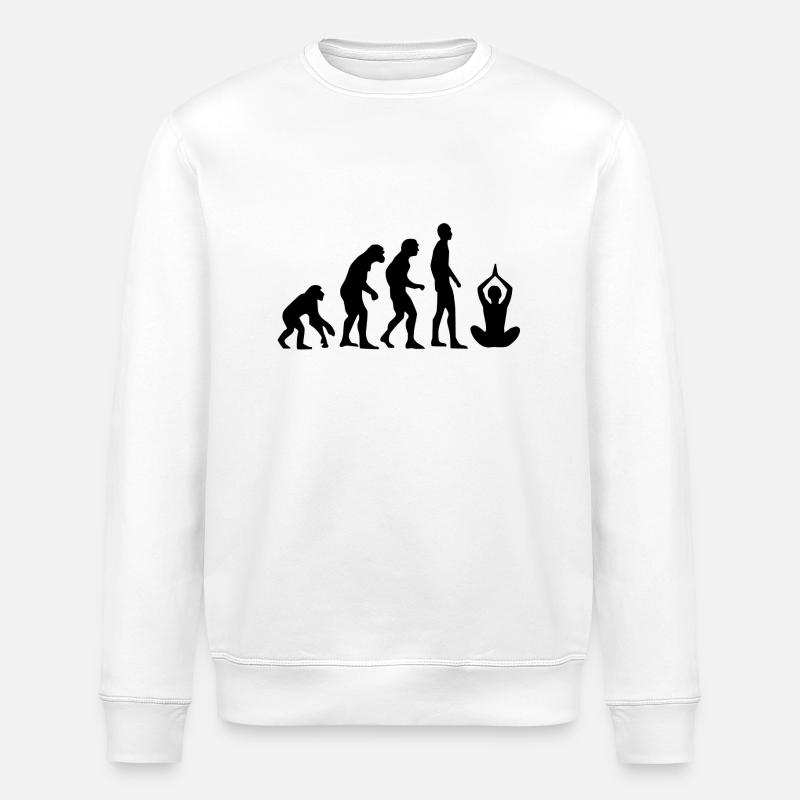 Human Evolution Yoga - Stanley/Stella ROLLER Unisex Organic Sweatshirt - white
