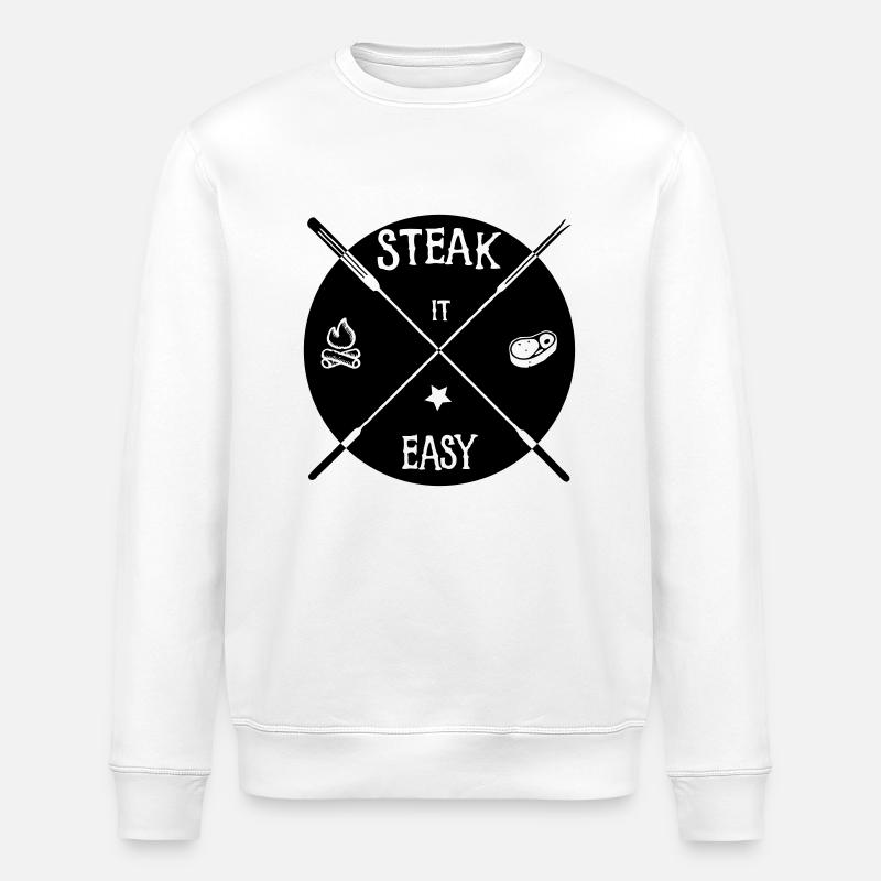 steak it easy_solid - Stanley/Stella Unisex Bio-Sweatshirt ROLLER - Weiß