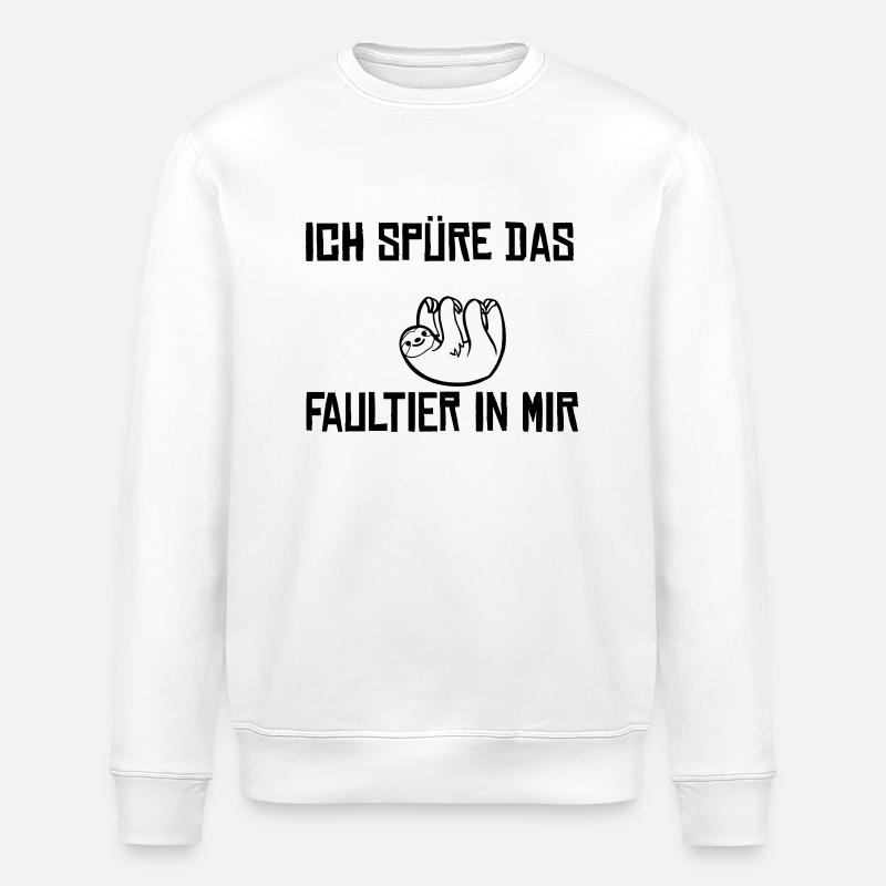 Ich spüre das Faultier - Stanley/Stella Unisex Bio-Sweatshirt ROLLER - Weiß