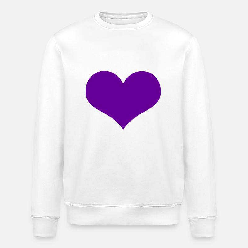 Heart Purple - Stanley/Stella Unisex Bio-Sweatshirt ROLLER - Weiß
