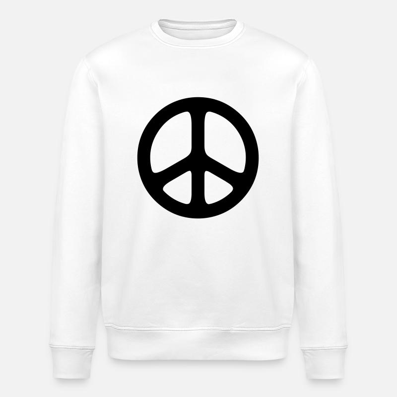 peace sign hippie - Stanley/Stella ROLLER Unisex Organic Sweatshirt - white