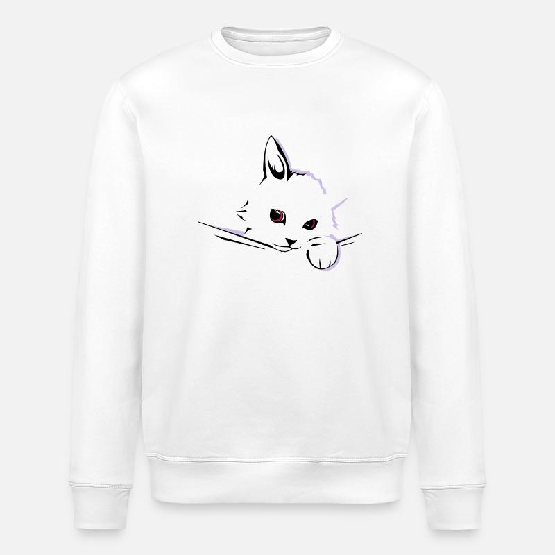 chat cat - Sweat bio ROLLER Stanley/Stella Unisexe - blanc