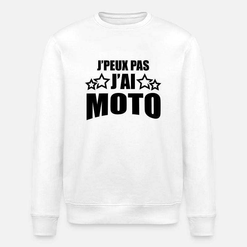j'peux pas j'ai moto - Sweat bio ROLLER Stanley/Stella Unisexe - blanc