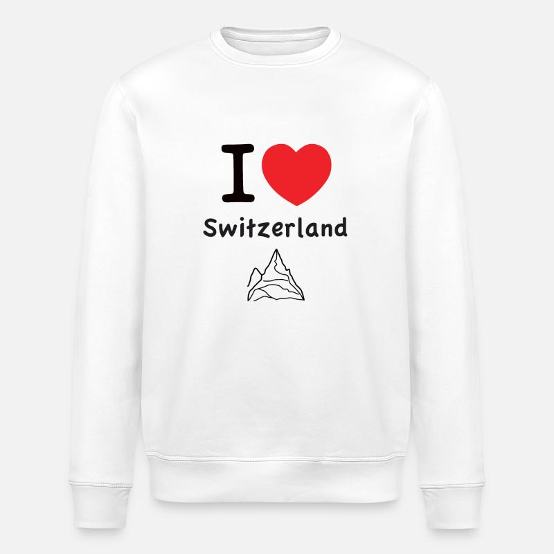 I love Switzerland - Stanley/Stella Unisex Bio-Sweatshirt ROLLER - Weiß
