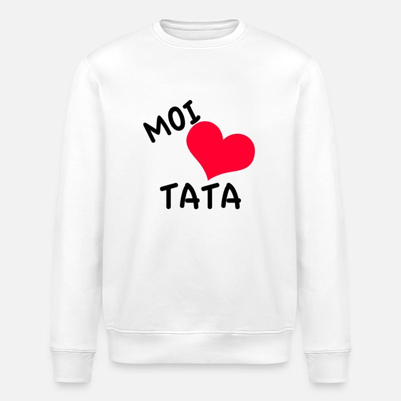 "moi aime tata" coeur rouge - Sweat bio ROLLER Stanley/Stella Unisexe - blanc