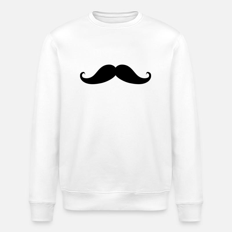 moustache Schnurrbart - Stanley/Stella Unisex Bio-Sweatshirt ROLLER - Weiß